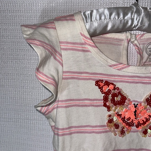 WONDER NATION Butterfly Tulle Coral Dress Girls Small 6/6X - Picture 5 of 9